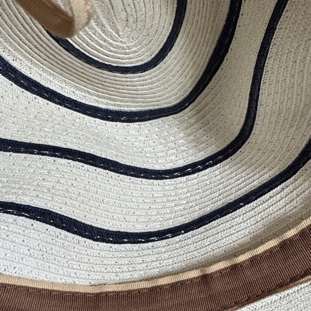 Tommy Bahama Striped White and Navy/Black Sun Hat NWOT - Picture 7 of 9